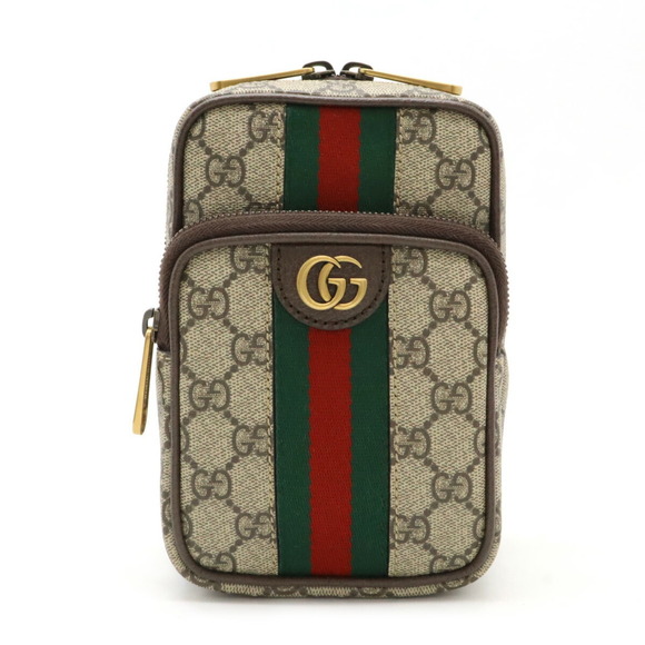 GUCCI Ophidia GG Supreme Body Bag Shoulder Sherry Line PVC Beige Brown 752565 - Picture 1 of 10